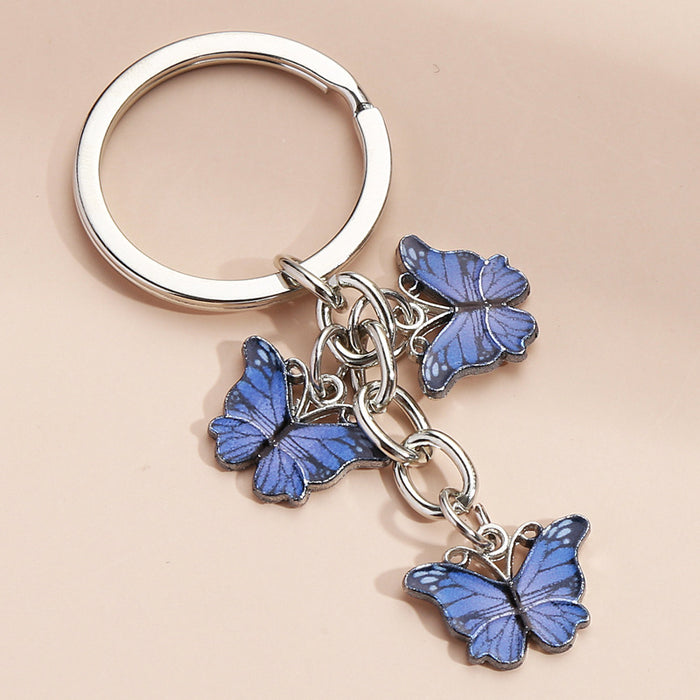 Wholesale Color Butterfly Metal Keychain MOQ≥2 JDC-KC-XiangH006