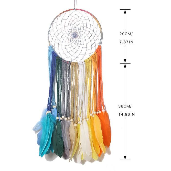 Wholesale Dreamcatcher Plastic Circle Feather Wall Decoration MOQ≥2 JDC-DC-BNG007