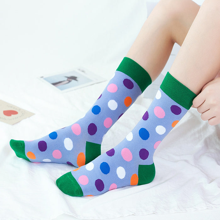 Wholesale polka dot mid tube stockings women's trendy socks MOQ≥2 JDC-SK-XinXi005