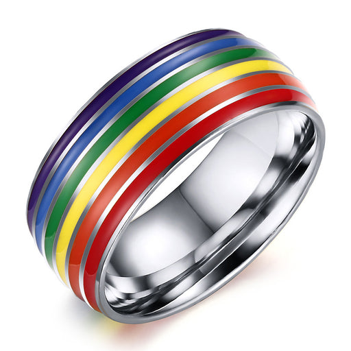 Jewelry WholesaleWholesale Rainbow Zhi Tao LGBT homosexual ring JDC-RS-GuangG001 Bracelet 光格 %variant_option1% %variant_option2% %variant_option3%  Factory Price JoyasDeChina Joyas De China