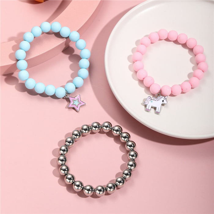 Wholesale Bracelet Plastic Candy Color Beaded Kids Jewelry JDC-BT-ZhuoM001