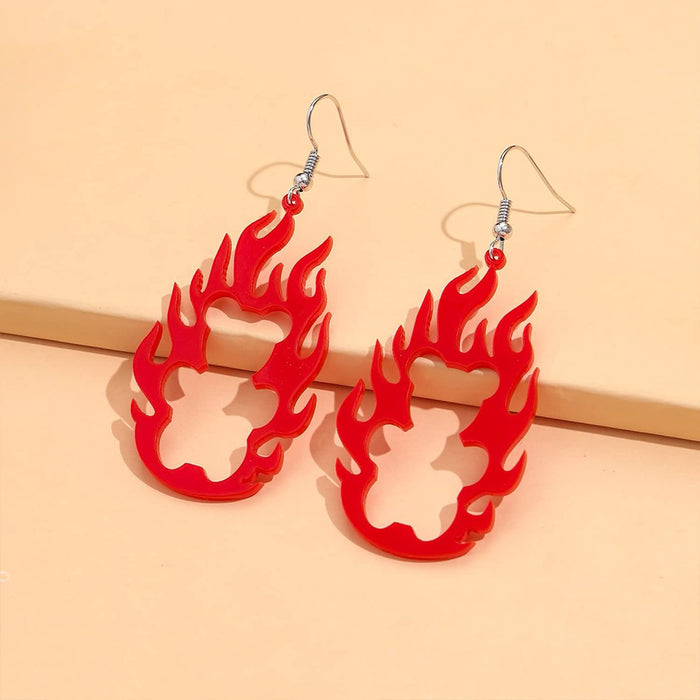 Wholesale acrylic openwork flame earrings MOQ≥2 JDC-ES-qiuse005