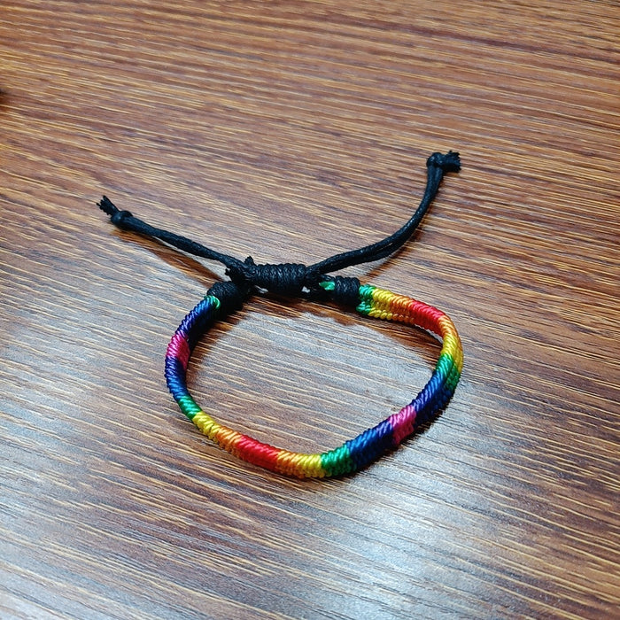 Wholesale LGBT Rainbow Bracelet Manual Weaving JDC-BT-GuangG003