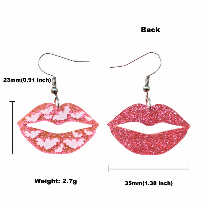 Wholesale acrylic glitter lips girly heart earrings MOQ≥2 JDC-ES-XUEP042
