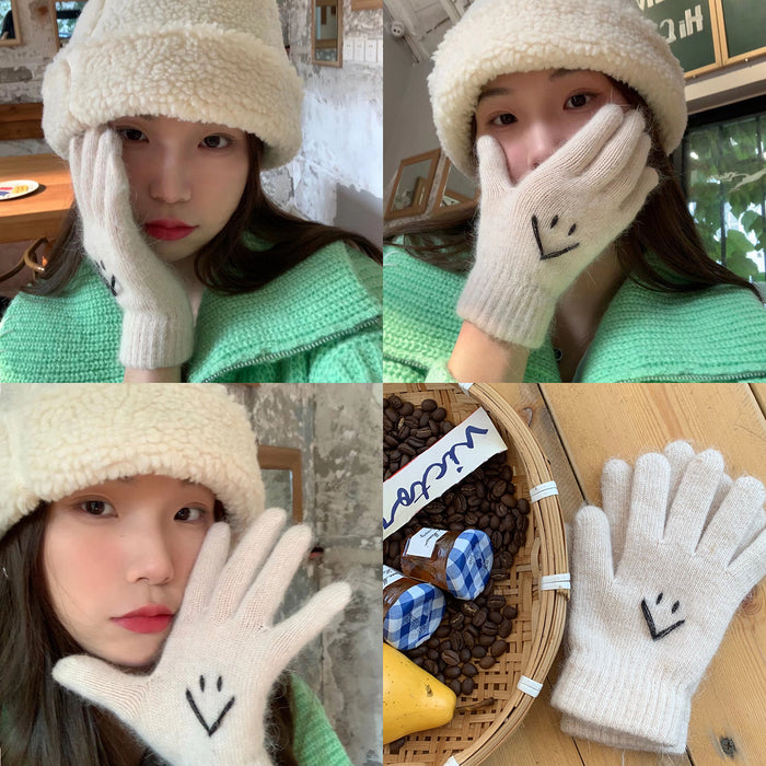 Wholesale Gloves Knitted Cute Smiley Full Finger JDC-GS-YuNuo010