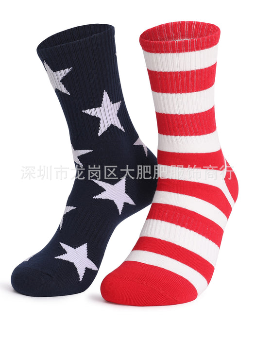 Calcetines al por mayor calcetines de vacaciones de la independencia de la bandera estadounidense JDC-SK-DFF016