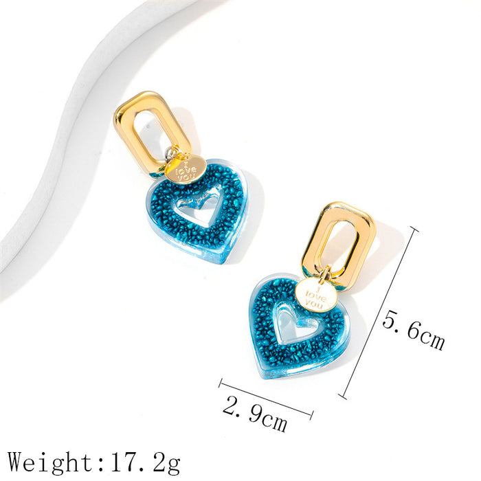 Wholesale Earrings Alloy Imitation Natural Stone Exaggeration MOQ≥2 JDC-ES-GuTe028