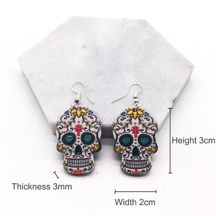 Wholesale Acrylic Skull Drop Earrings JDC-ES-Yiy001