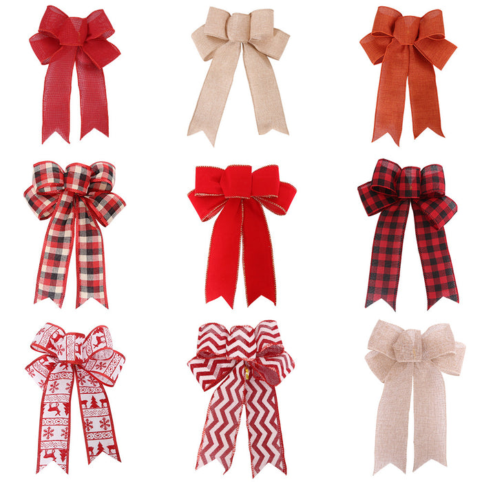 Wholesale Hair Clips Linen Flocking Cloth Bow Christmas MOQ≥2 JDC-HC-ZHHAO001