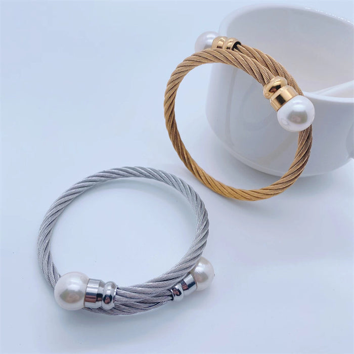 Wholesale Bracelet Titanium Steel Simple Twist Chain JDC-BT-DingP006