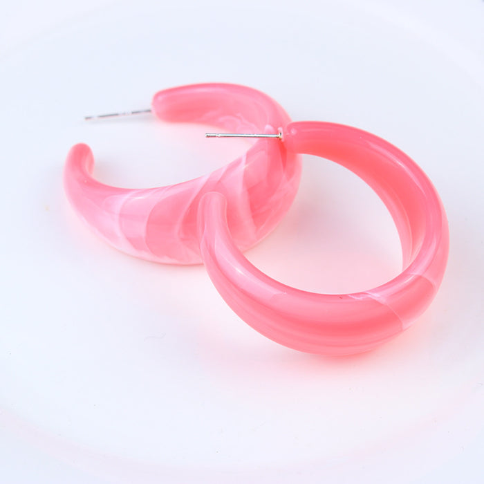 Wholesale Geometric Candy Color Exaggerated Drop Earrings Acrylic Earrings MOQ≥2 JDC-ES-DUAI001