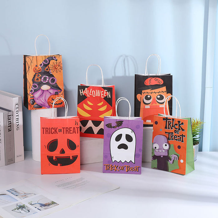 Bolsa de regalo al por mayor Kraft Paper Halloween Portable Regalo Bag Moq≥12 JDC-GB-Ganrui013