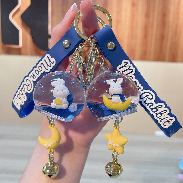 Wholesale Keychains Acrylic Oil Into Wind Chimes Star Moon Rabbit Series Floating (M) JDC-KC-JG299