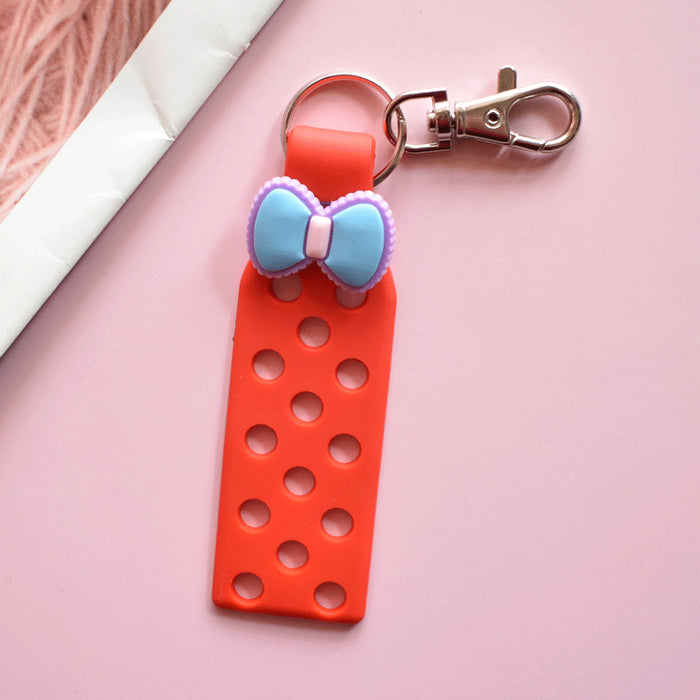 Wholesale Keychain Croc Charms PVC Soft Adhesive Doll Pendant DIY Ornament MOQ≥10 JDC-KC-RYY003