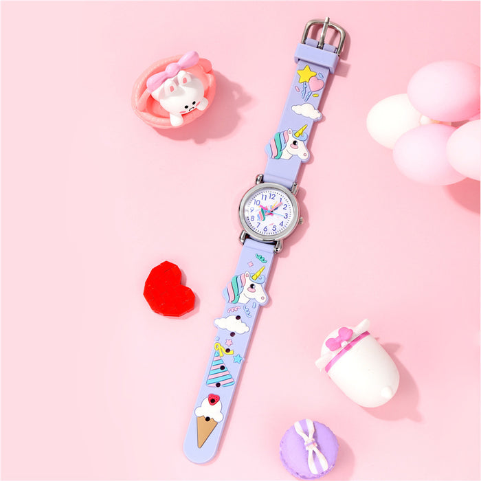 Wholesale Watch Kids Cute Unicorn Quartz Watch Colorful Plastic Band JDC-WH-ShiY002