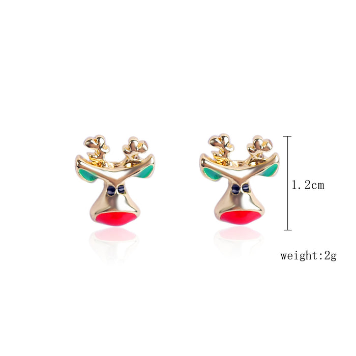 Wholesale Earrings Alloy Christmas Stud Earrings Set Diamond Snowflake Bells JDC-ES-ManY022