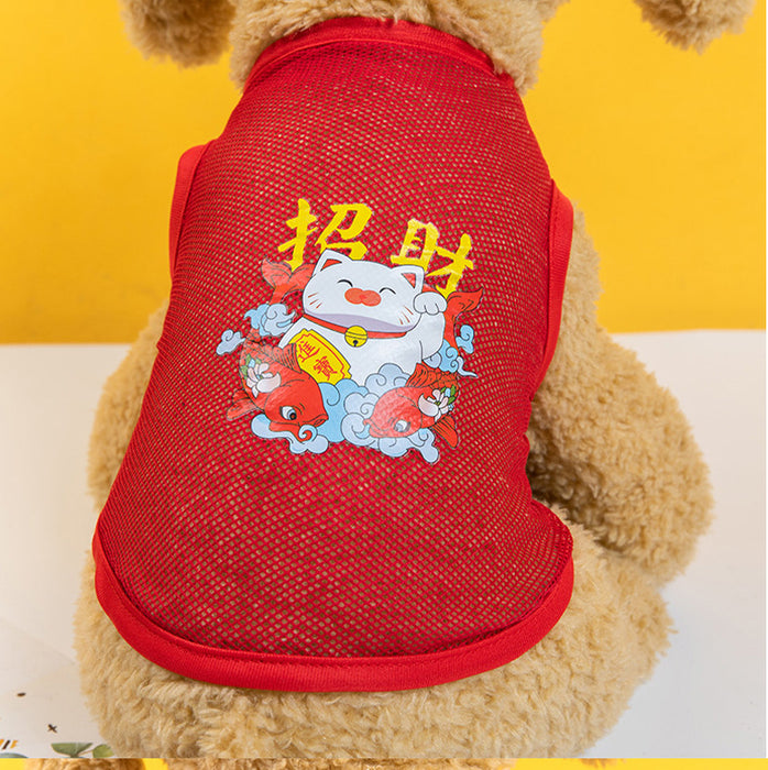 Wholesale dog clothes summer thin breathable large mesh vest MOQ≥2 JDC-PC-JYa004