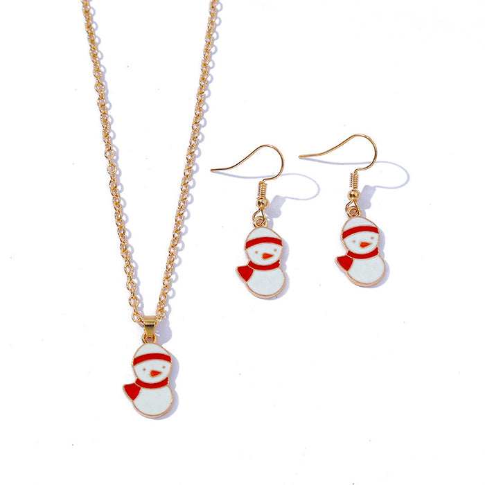 Wholesale Necklaces Alloy Christmas Collection Necklace Earrings Set MOQ≥2set JDC-NE-KaiWei007