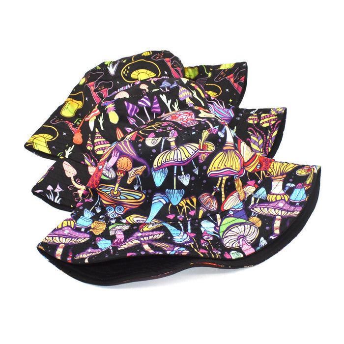 Tela de sombrero al por mayor Patrón de champiñones Colorido Sombrero de pescado Casual Sunshade Moq≥2 JDC-FH-Shunma005