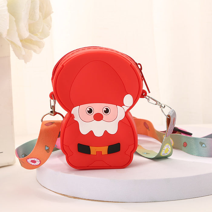Wholesale Wallet Silicone Christmas Children's Coin Purse Double Sided Diagonal MOQ≥3 JDC-WT-YiiLai001