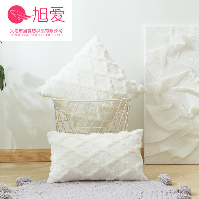 Wholesale solid color geometric rattan three-dimensional autumn and winter cushion pillow cover JDC-PW-Xuai002