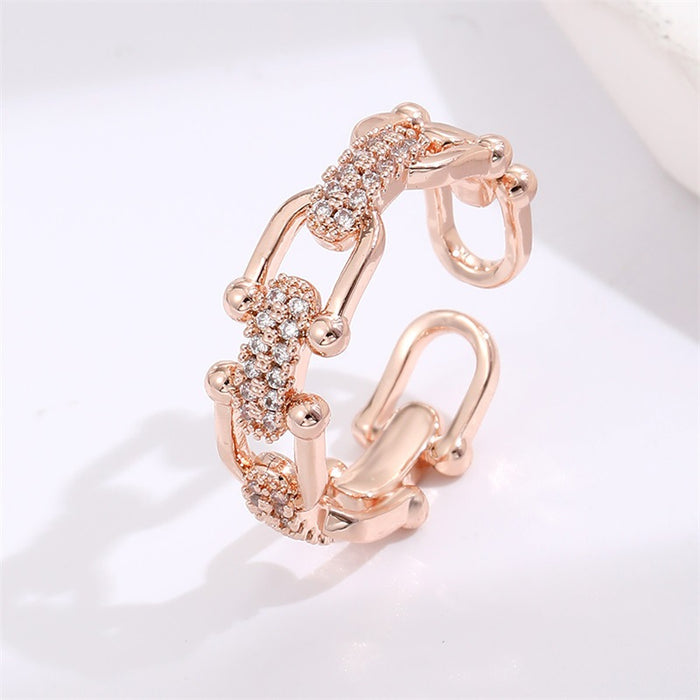 Wholesale Ring Copper Rhinestone Chain Adjustable MOQ≥2 JDC-RS-MiMeng135