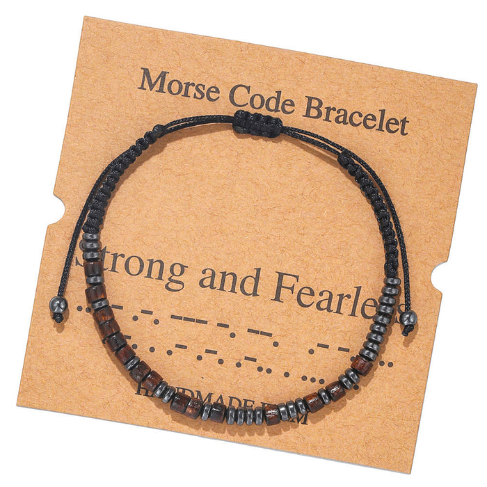 Wholesale Morse Code Crystal Couple Bracelet JDC-BT-ZhuJ003