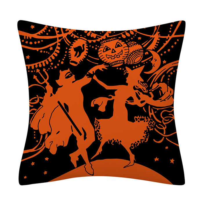 Wholesale Pillowcase Orange Halloween Polyester Pillowcase JDC-PW-Mengde005