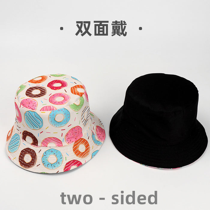 Wholesale Ice Cream Printing Double Sided Bucket Hat Women JDC-FH-LLan002