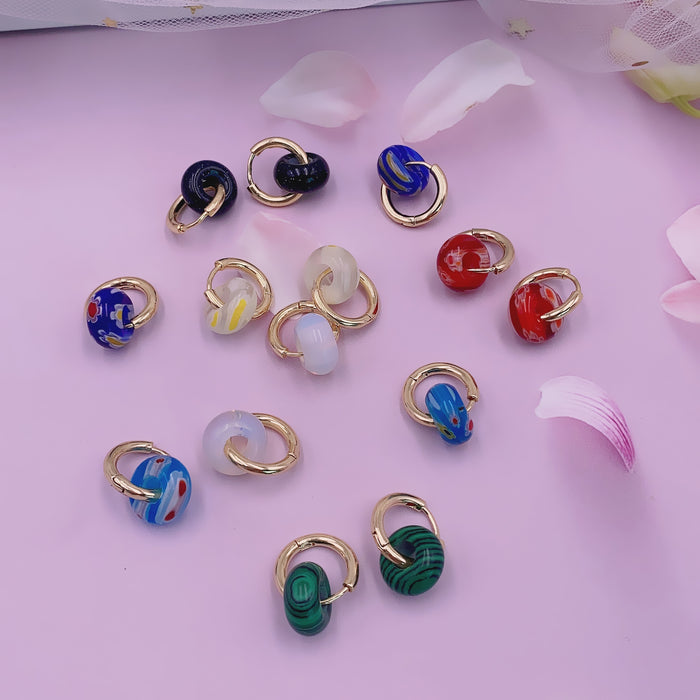 Wholesale Earrings Resin Personalized Imitation Turquoise Earrings JDC-ES-Nina009