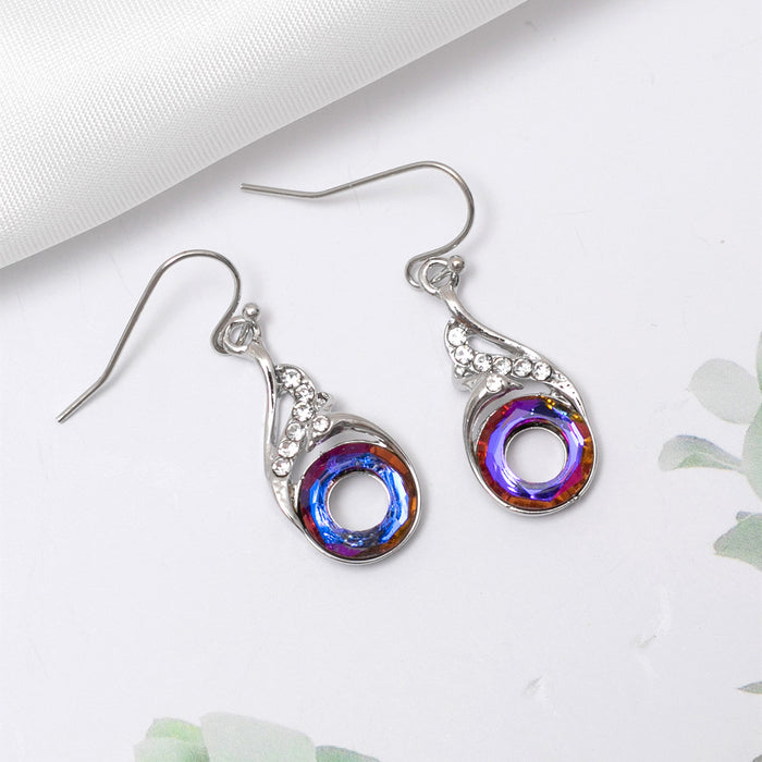 Wholesale fashion new earrings colorful crystal gradient earrings JDC-ES-CM020