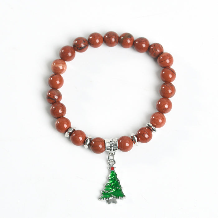 Wholesale Bracelet Crystal Color Christmas Tree Pendant Beaded JDC-BT-ZhiSF004