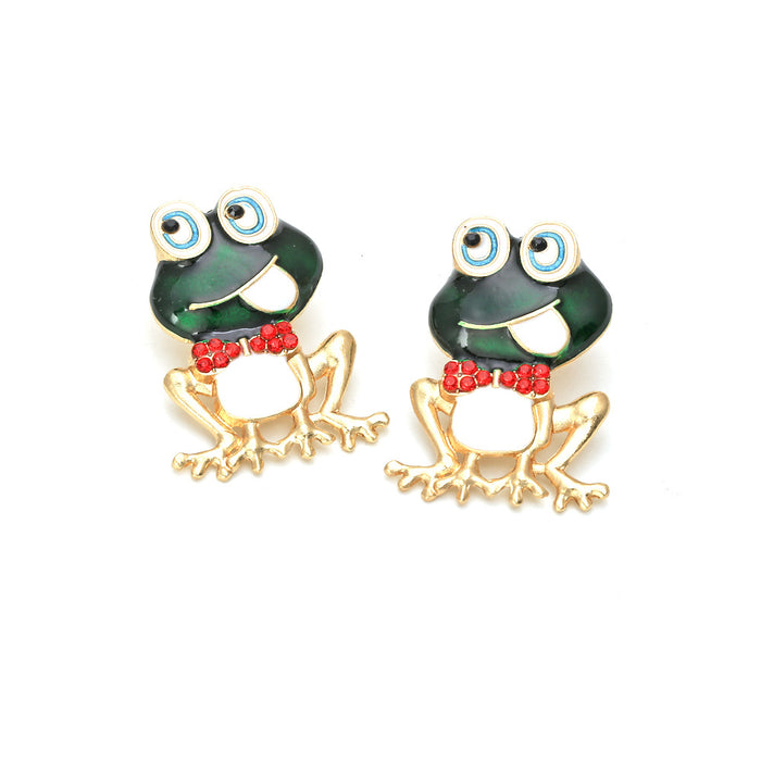 Jewelry WholesaleWholesale color glazed frog stud earrings JDC-ES-MY251 Earrings 曼茵 %variant_option1% %variant_option2% %variant_option3%  Factory Price JoyasDeChina Joyas De China