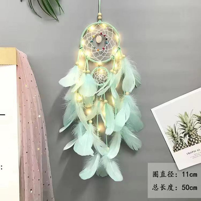 Wholesale Dreamcatcher Feather Iron Ring Wooden Bead JDC-DC-SL005