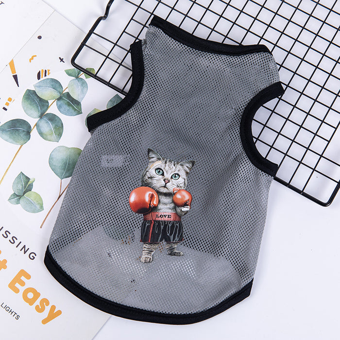 Wholesale Pet Clothes Polyester Thin Mesh Vest MOQ≥2 JDC-PC-JYa002