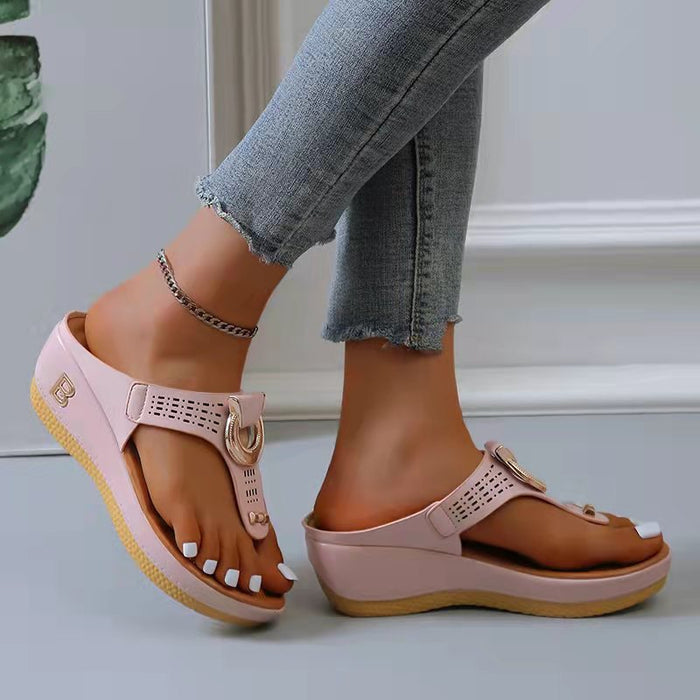 Wholesale summer new products beach flip flops wedge sandals JDC-SD-YanY003