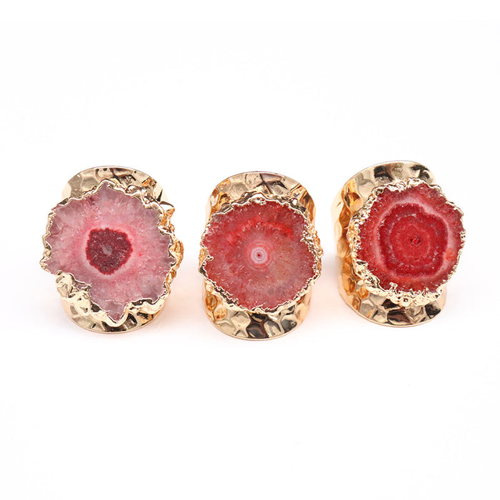Wholesale Natural Gemstone Sunflower Ring JDC-RS-Ouge005