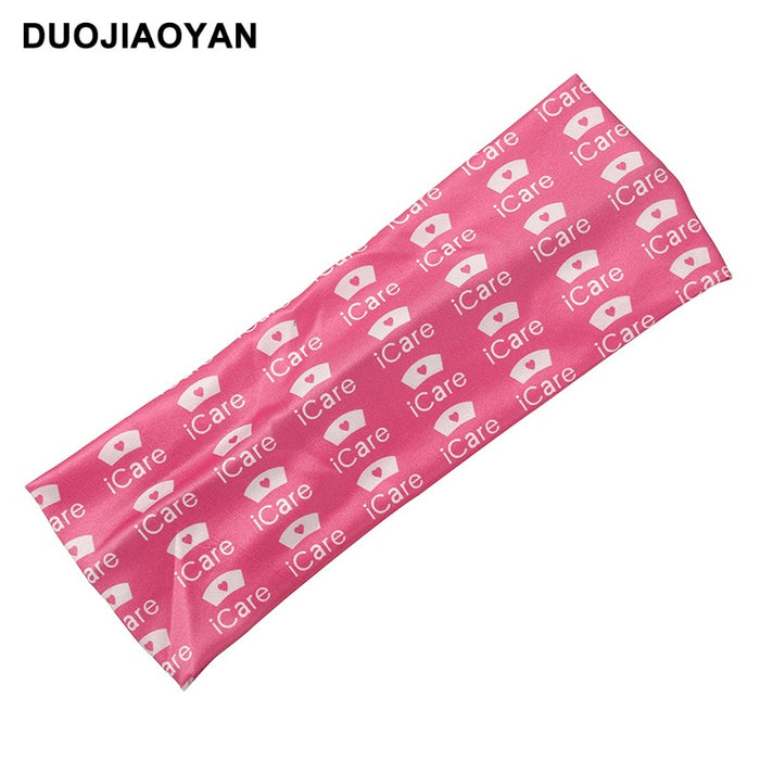 Wholesale Medical Stretch Printed Polyester Anti-Stretch Sweat Absorbent Headband MOQ≥3 JDC-HD-Jiaoy013
