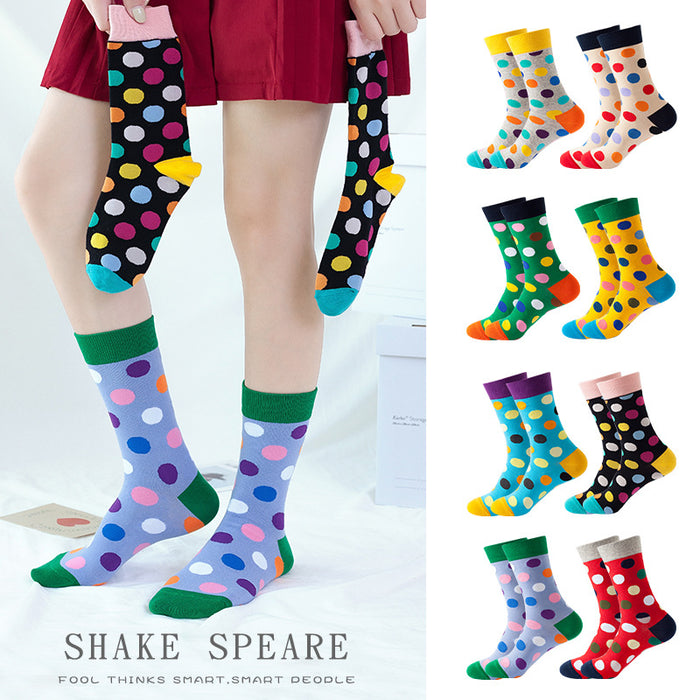 Wholesale polka dot mid tube stockings women's trendy socks MOQ≥2 JDC-SK-XinXi005