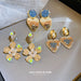 Jewelry WholesaleWholesale Silver Needle Pearl Crystal Love Flower Earrings JDC-ES-BY309 Earrings 宝钰 %variant_option1% %variant_option2% %variant_option3%  Factory Price JoyasDeChina Joyas De China