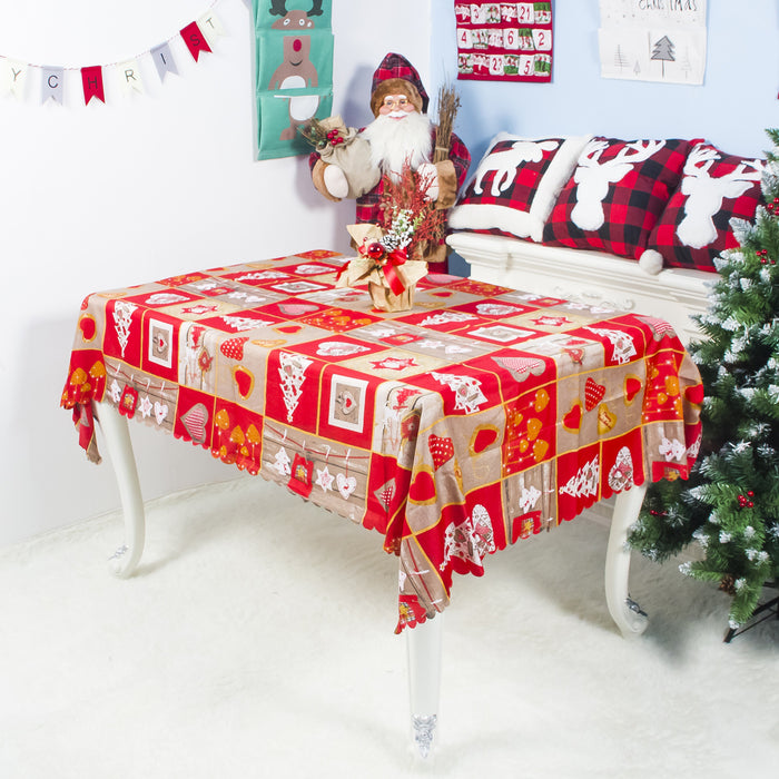 Mantel de navidad decorativa al por mayor Matecillo de poliéster de poliéster MOQ≥2 JDC-DCN-CUNJ006
