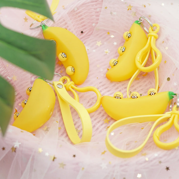 Descompresión mayorista juguete silicona llavero banana jdc-kc-qhui002