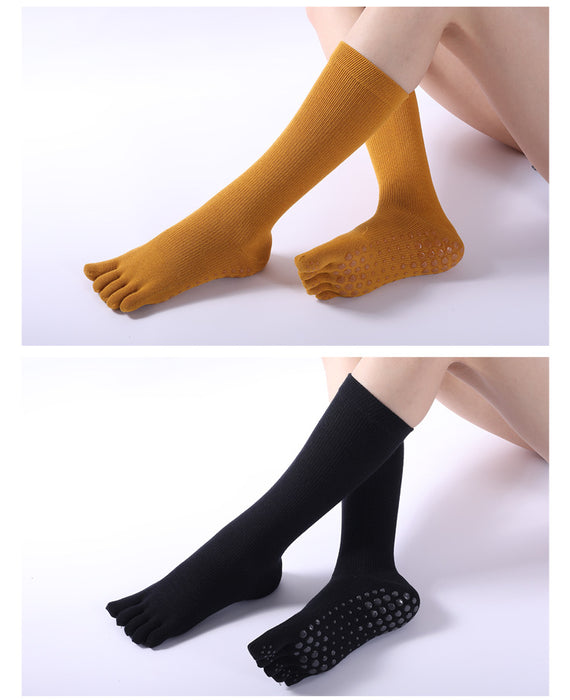 Wholesale Sock Cotton PVC Yoga Non-slip Wear-Resistant Aerobics Feet Five Finger Socks JDC-SK-TYS001