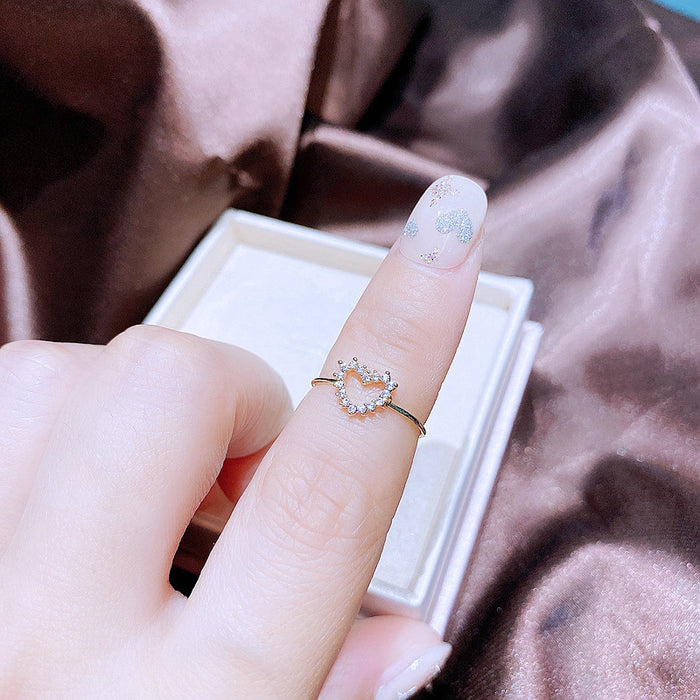 Wholesale copper zircon ring bow love eyes JDC-RS-MIGGA004