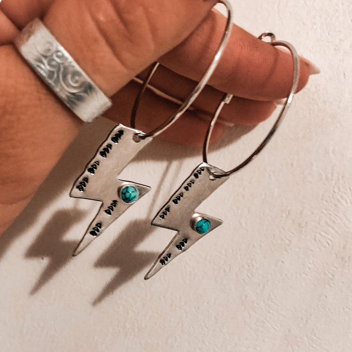 Wholesale Earrings Vintage Western Wind Lightning Carved Turquoise Circles JDC-ES-Saip090