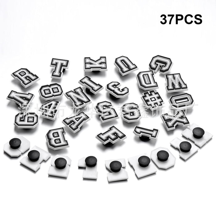 Wholesale Random Letter Croc Charms PVC Soft Rubber Shoe Buckle MOQ≥5 JDC-CS-JunX004