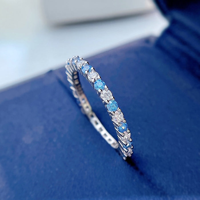 Anillo al por mayor Silver Simple Fin Fina Diamond Color Gemstones JDC-RS-PremJ002