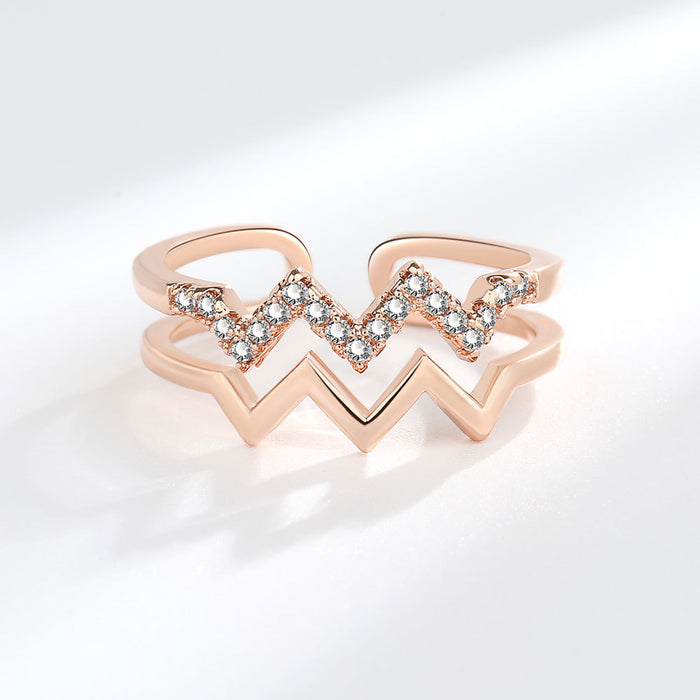 Wholesale Rings Copper Wave Heart Adjustable JDC-RS-JianM044