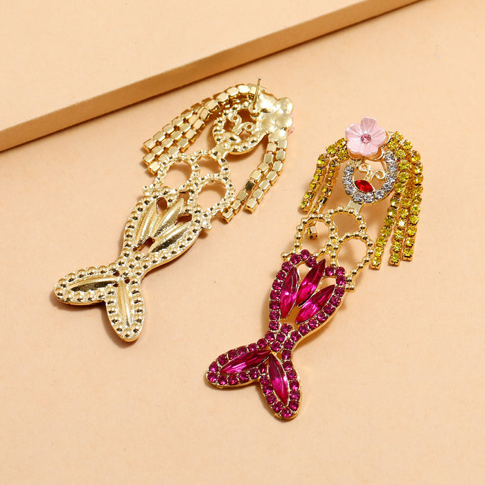 Wholesale Earrings Alloy Mermaid JDC-ES-QunQiu005