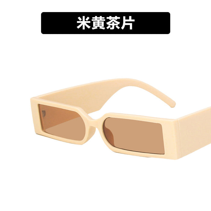 Gafas de sol al por mayor de resina Square estrecho de hip hop JDC-SG-BKL001